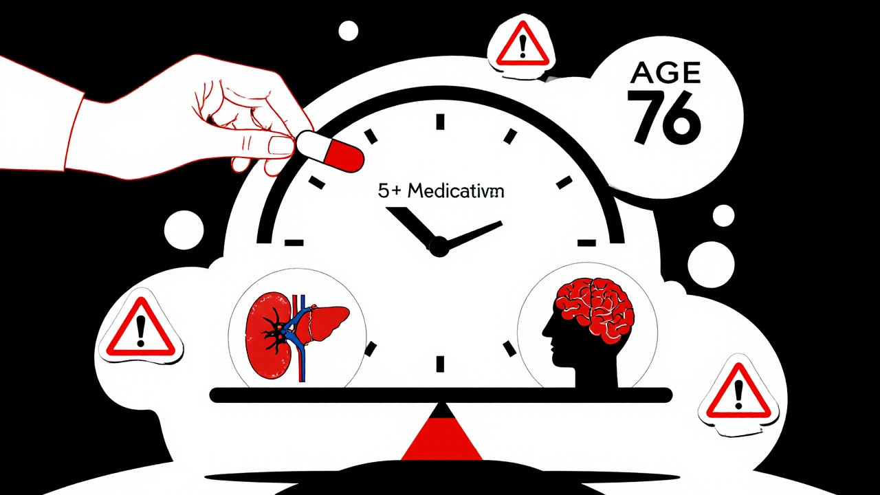Bilancia che pesa effetti benefici e tossici dei farmaci, stile Bauhaus.