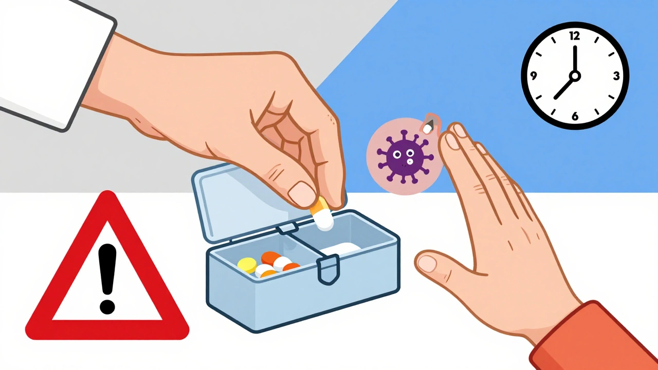 Mano che carica una scatola con blocco di sicurezza mentre un bambino cerca di aprirla.