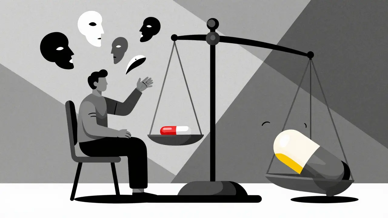 Paziente con allucinazioni e tremore sotto bilancia di farmaci contrastanti