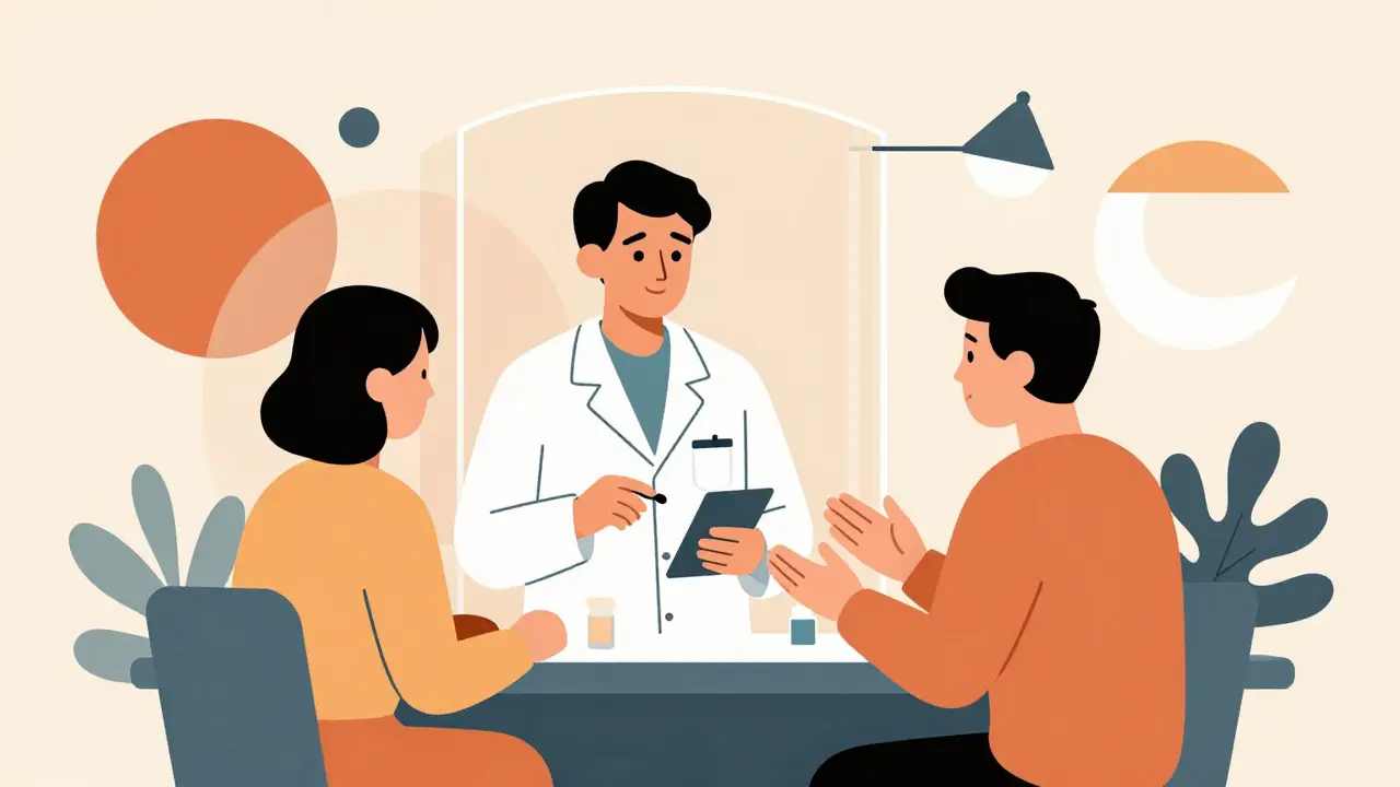 Farmacista e paziente discutono sicurezza farmaci