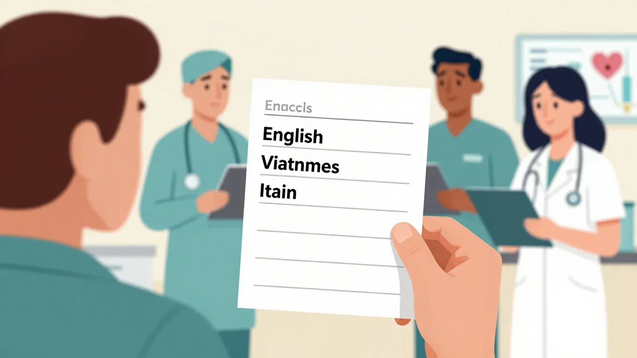 Come mantenere un elenco dei farmaci in più lingue per emergenze