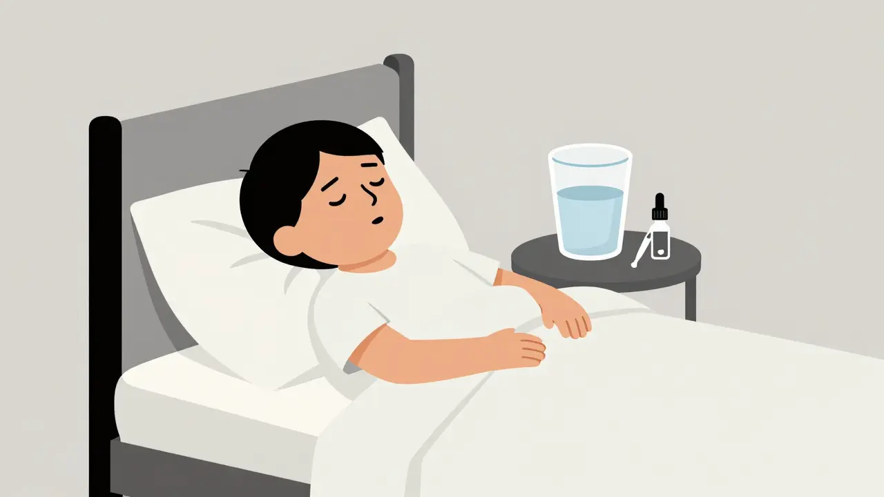 Bambino che riposa con vestiti leggeri e acqua in stile Bauhaus