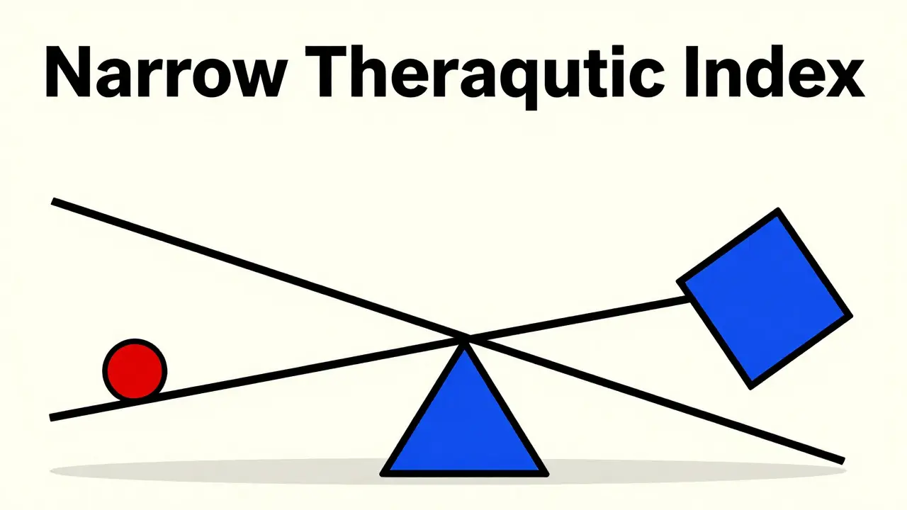 Concetto Bauhaus di equilibrio precario che rappresenta l'indice terapeutico stretto di un farmaco.