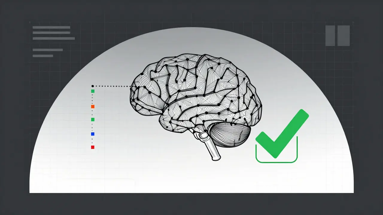 Rappresentazione Bauhaus di un sistema di intelligenza artificiale per il controllo qualità predittivo.