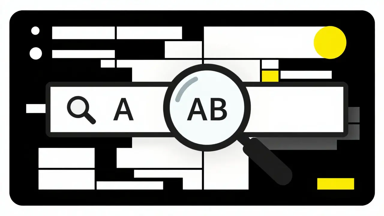 Rappresentazione geometrica Bauhaus di una ricerca in un database di farmaci.